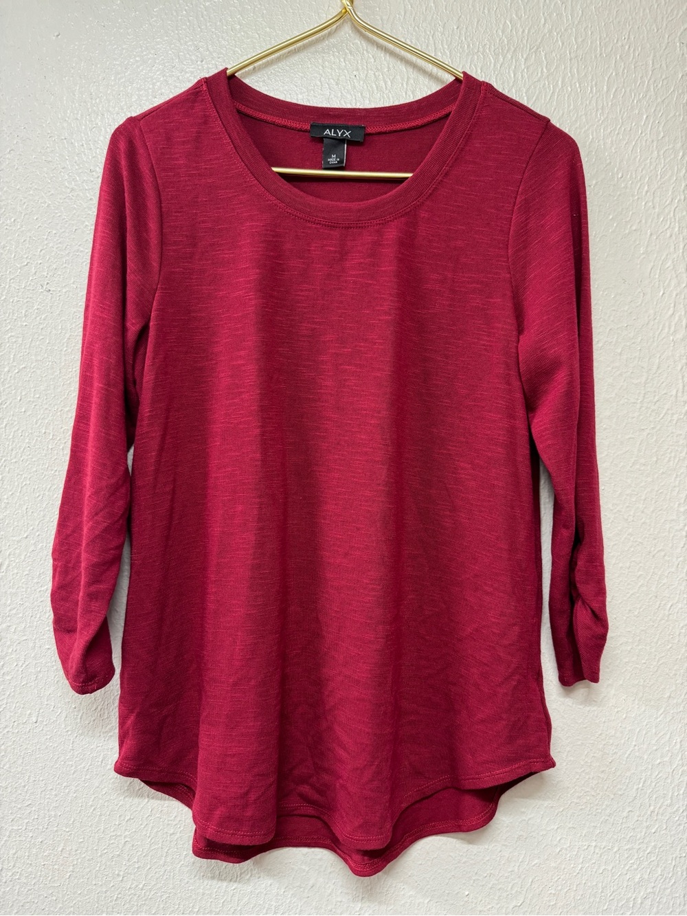 ALYX Women's Long Sleeve Crewneck Top in Berry Red Size M